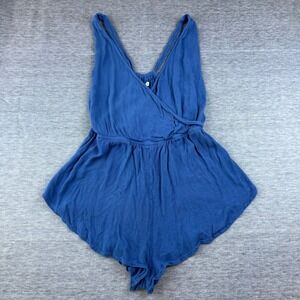 O'Neill Blue Flowy Romper‎ Womens Casual Waist Cinched Clasped Neckline